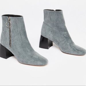 Free People Ariel Square Toe O-Ring Corduroy Heeled Boot